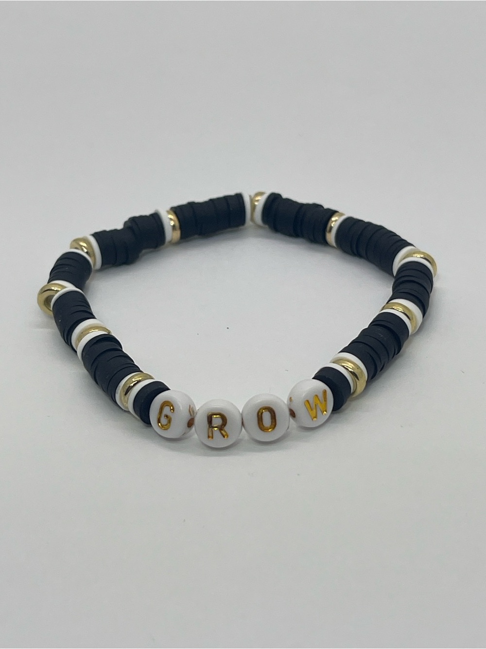 GROW Black & White Bracelet with Gold Accents | VCaptures
